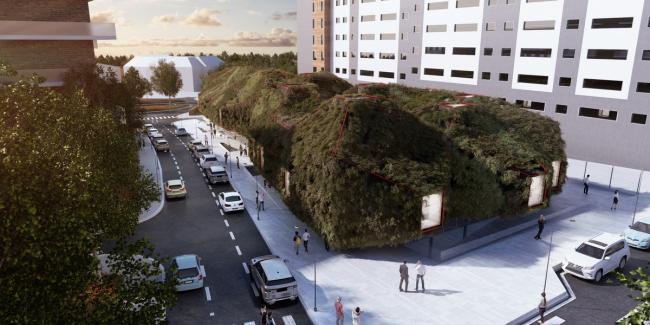 BIM建筑|仿佛一艘“绿色飞船”——马德里市政藏书楼计划 / 3GATTI