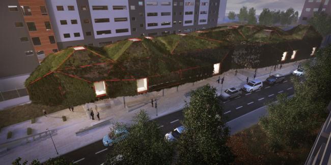 BIM建筑|仿佛一艘“绿色飞船”——马德里市政藏书楼计划 / 3GATTI