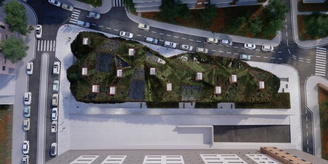 BIM建筑|仿佛一艘“绿色飞船”——马德里市政藏书楼计划 / 3GATTI