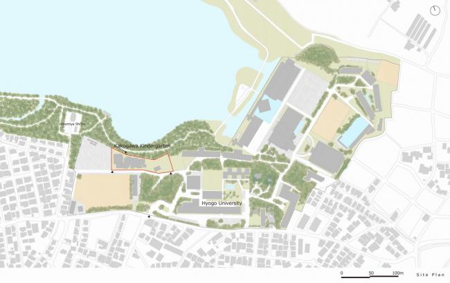 BIM建筑|彩色连廊穿插于白色体量间的湖畔丛林幼儿园 / 竹中工务店