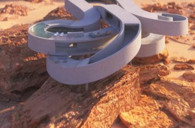 BIM建筑|悬空于戈壁景不雅之上的蜿蜒纠缠的混凝土体量-BIM建筑网