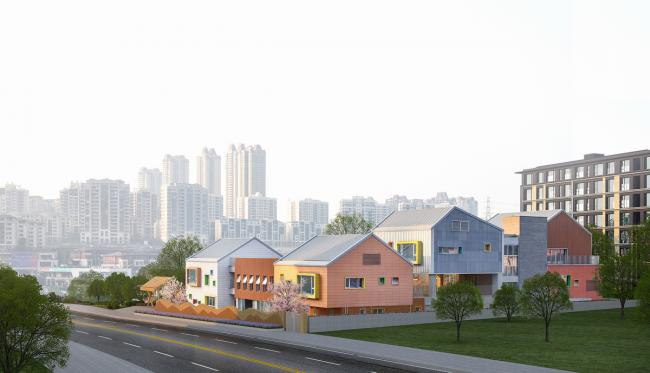 BIM建筑|五彩斑斓的“村”小板屋——重庆约克北郡幼儿园 / IDO元象建筑