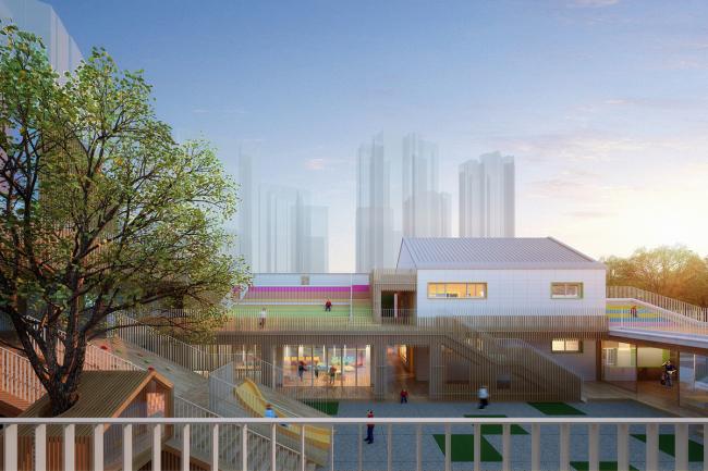 BIM建筑|五彩斑斓的“村”小板屋——重庆约克北郡幼儿园 / IDO元象建筑