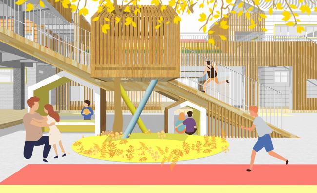 BIM建筑|五彩斑斓的“村”小板屋——重庆约克北郡幼儿园 / IDO元象建筑