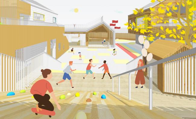 BIM建筑|五彩斑斓的“村”小板屋——重庆约克北郡幼儿园 / IDO元象建筑