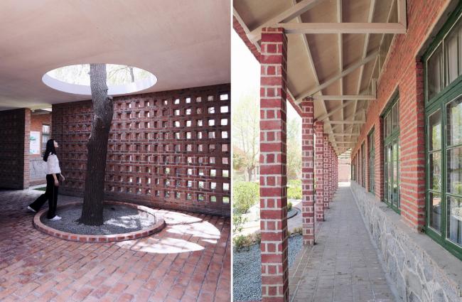 BIM建筑|律动的砖红花圃：日照1971研学营地旧黉舍改革 / DK年夜可建筑设计