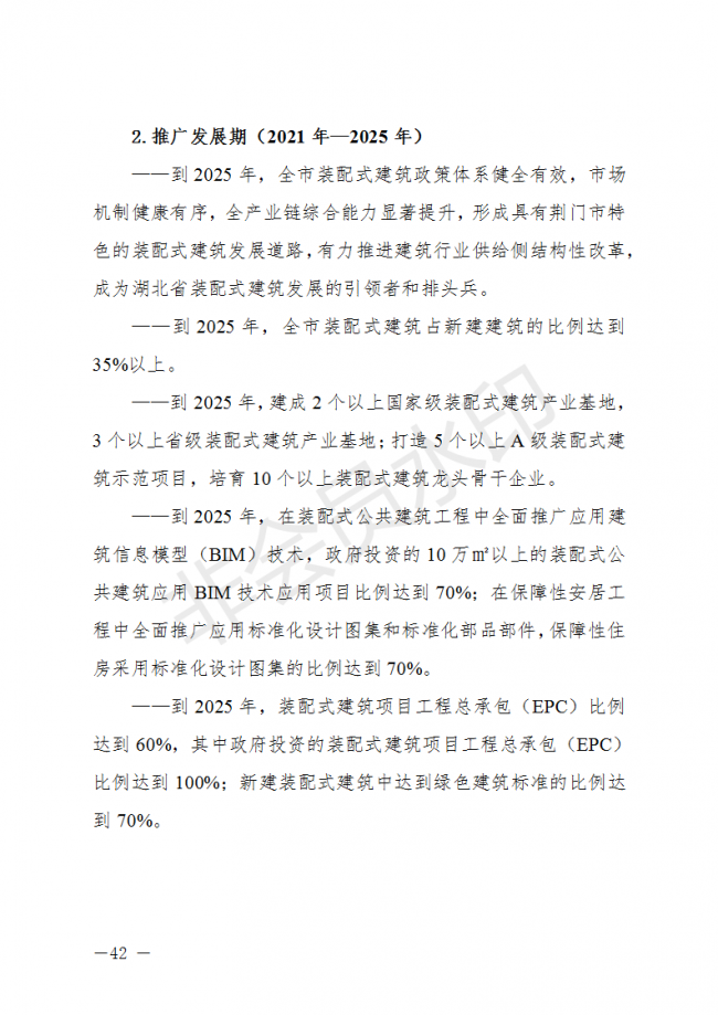 BIM与装配式|荆门市装配式建筑发展规划 （2019-2025）