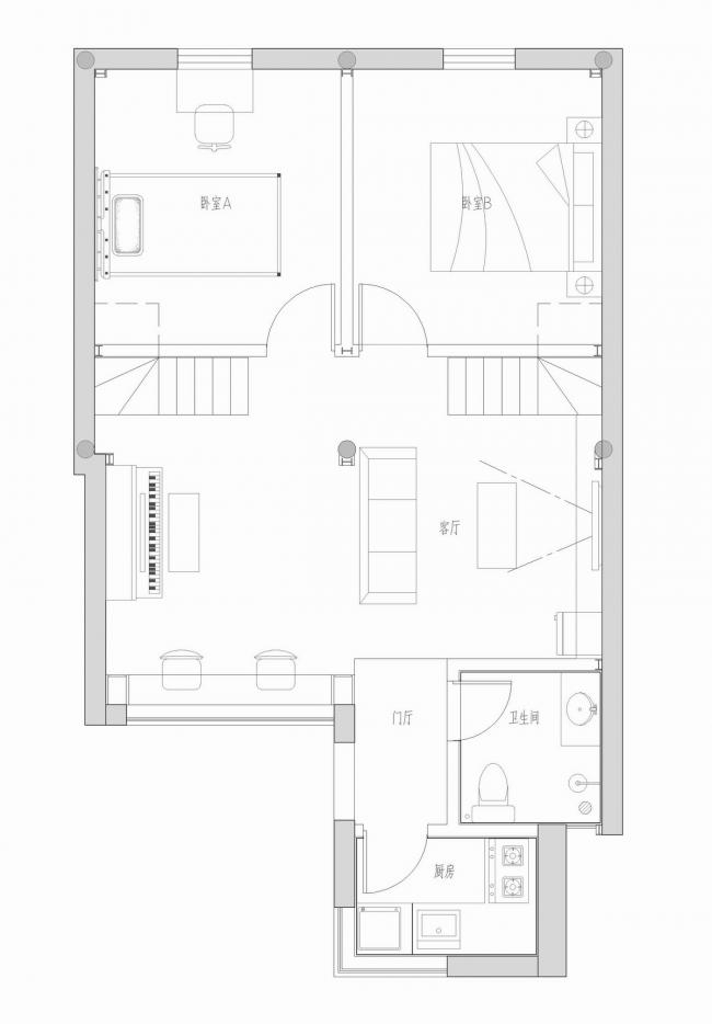 BIM建筑|50㎡的六口之家，胡同年夜杂院里当地居平易近的改良策略 / 清筑建筑