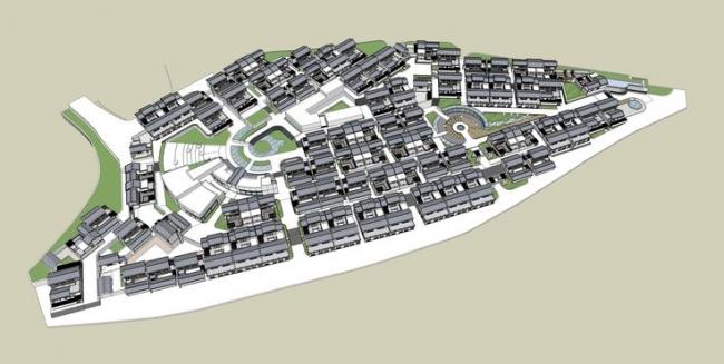 Sketchup规划模型|住宅区规划，院落，居住建筑，别墅，新中式风格