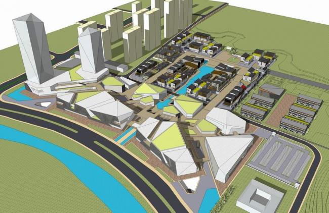 Sketchup规划模型|正荣龙岩莲花山规划，多层高层混合城市规划，现代风格