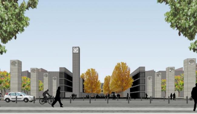 Sketchup规划模型|多层天津大学学校校园规划，现代风格