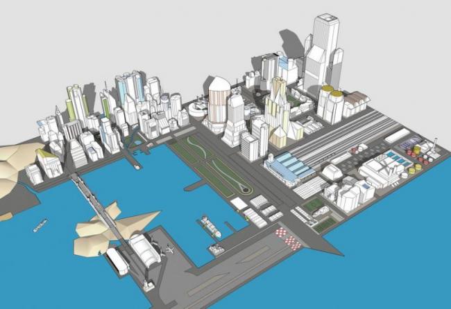 Sketchup规划模型|多高层混合城市规划体块，现代风格