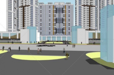 Sketchup规划模型|高层住宅小区规划，现代风格-BIM建筑网