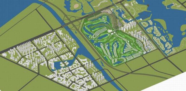 Sketchup规划模型|多高层混合城市规划，现代风格