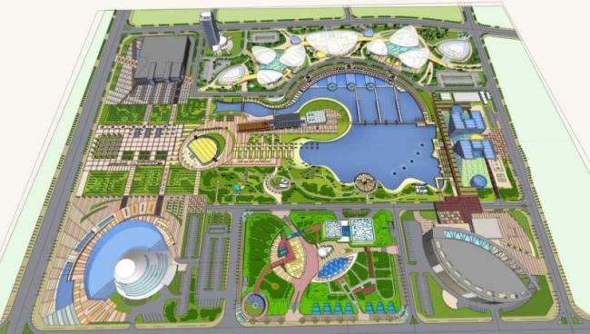 Sketchup规划模型|多高层混合规划景观城市设计，现代风格