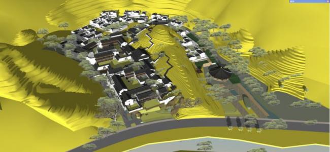 Sketchup规划模型|徽派，多层古建规划，中式风格