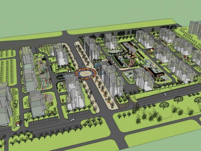 Sketchup规划模型|村庄景观规划，现代风格