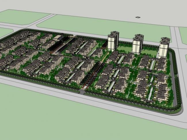 Sketchup规划模型|高层住宅小区规划，现代风格
