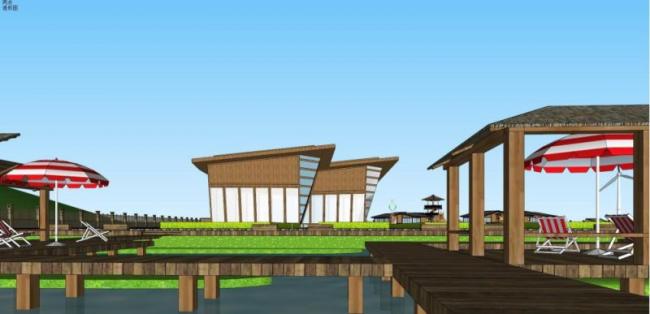 Sketchup规划模型|公园规划，现代风格