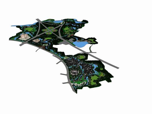 Sketchup规划模型|住宅规划，民居规划，古典风格