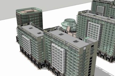 Sketchup规划模型|规划设计，商业地块，现代风格-BIM建筑网