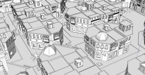 Sketchup规划模型|阿拉伯城市规划，古典阿拉伯风格