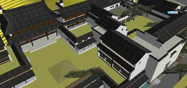 Sketchup规划模型|徽派古建规划，现代中式，1-3层