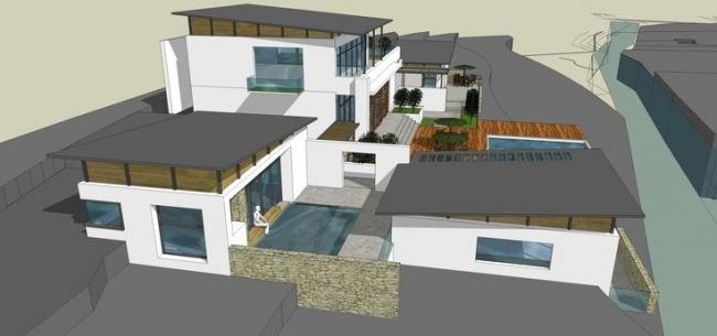 Sketchup别墅模型|独栋别墅，现代风格