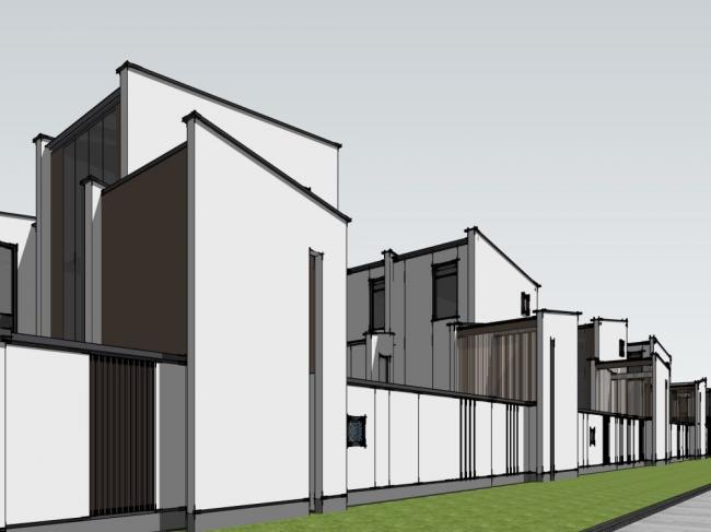Sketchup别墅模型|别墅，新中式风格