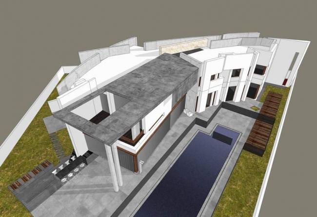 Sketchup别墅模型|独栋别墅，现代风格