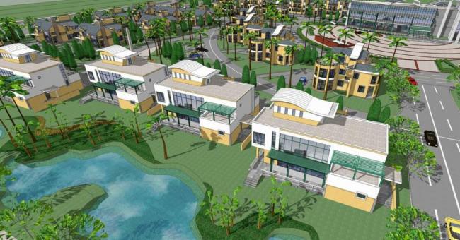 Sketchup别墅模型|新中式别墅区，别墅群