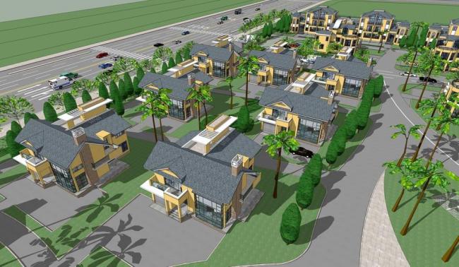 Sketchup别墅模型|新中式别墅区，别墅群