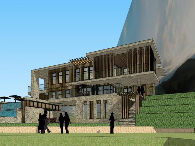 Sketchup别墅模型|山地别墅，多层，花园洋房，现代风格