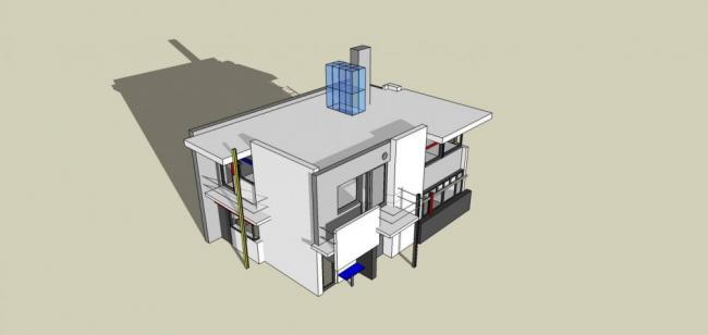 Sketchup别墅模型|独栋别墅，多层居住建筑，现代风格