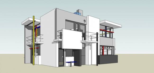 Sketchup别墅模型|独栋别墅，多层居住建筑，现代风格