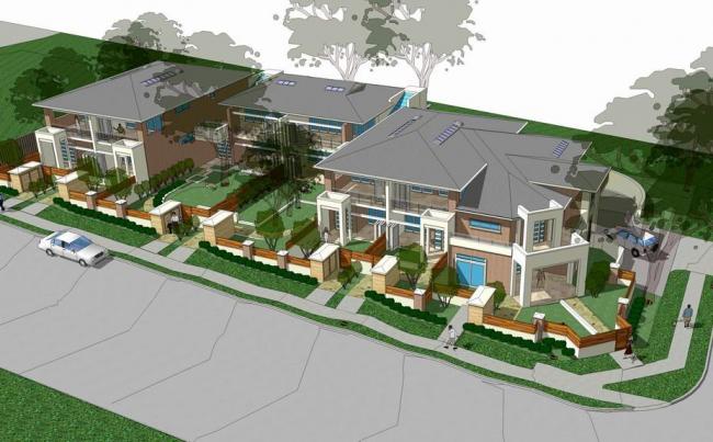 Sketchup别墅模型|联排别墅，美式