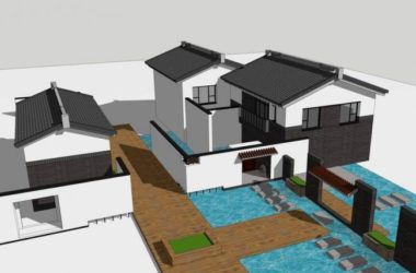 Sketchup别墅模型|独栋别墅,中式风格-BIM建筑网