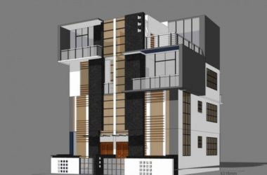 Sketchup别墅模型|农村自建房,双拼别墅,现代风格-BIM建筑网