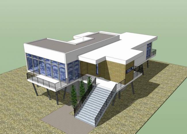 Sketchup别墅模型|独栋别墅，现代风格