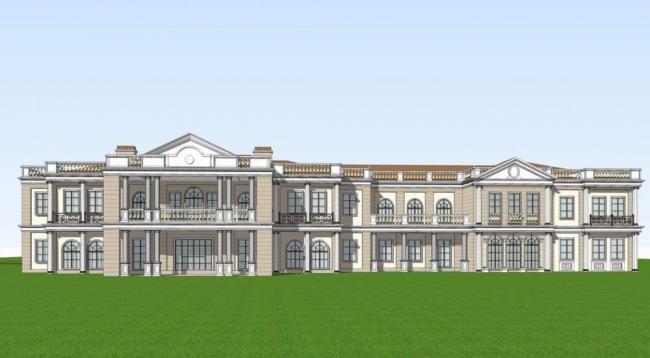 Sketchup别墅模型|独栋别墅，多层会所，法式，古典风格