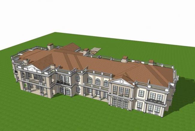 Sketchup别墅模型|独栋别墅，多层会所，法式，古典风格