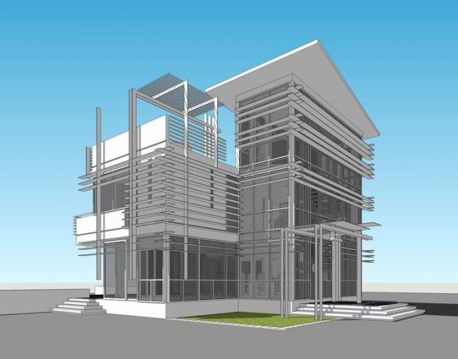 Sketchup别墅模型|独栋别墅，现代风格
