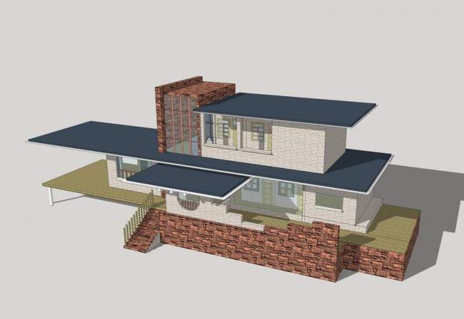 Sketchup别墅模型|独栋别墅，现代风格