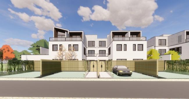 Sketchup别墅模型|联排别墅，现代风格