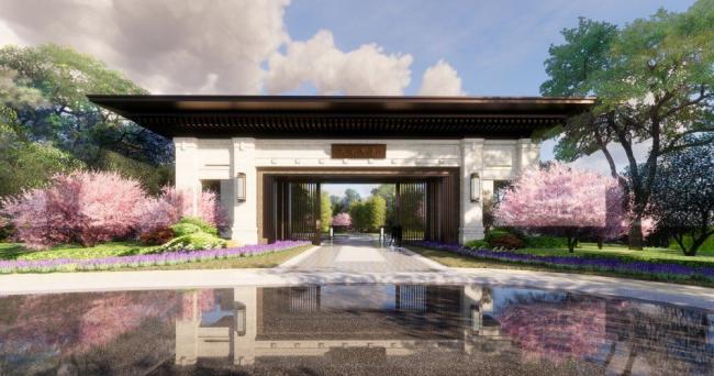 Sketchup别墅模型|联排别墅，新中式风格