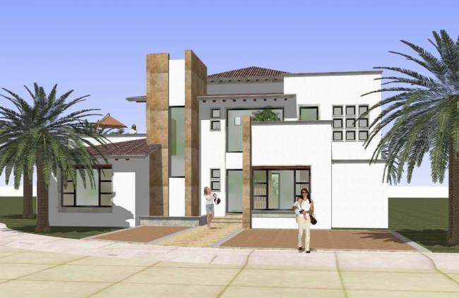 Sketchup别墅模型|独栋别墅，西班牙，地中海风格，古典