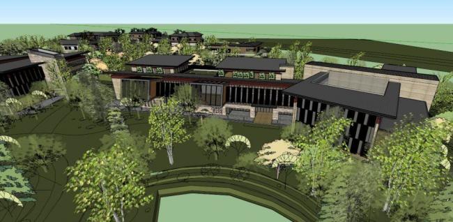 Sketchup别墅模型|联排别墅，别墅群，现代风格