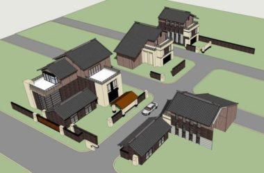 Sketchup别墅模型|独栋别墅,新中式风格,汉唐风-BIM建筑网