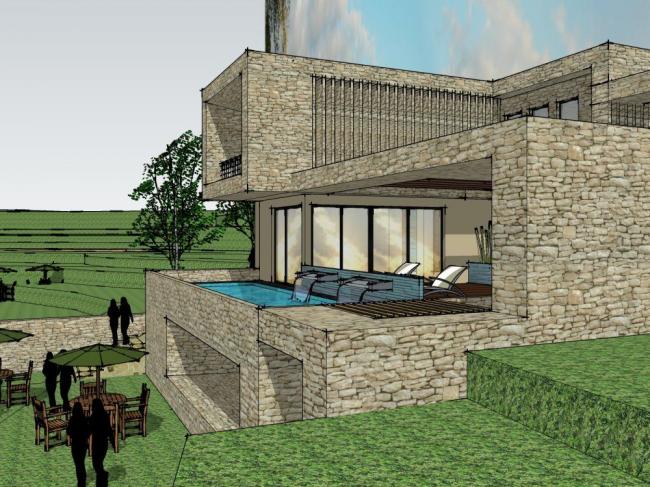 Sketchup别墅模型|独栋别墅，山地别墅，现代风格，多层