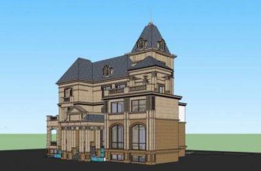 Sketchup别墅模型|法式奢华别墅,居住建筑,独栋别墅,多层,叠拼-BIM建筑网
